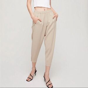 Babaton Aritzia Size S Dexter Pull-On Pants Scandi Neutral Career Minimal Beige